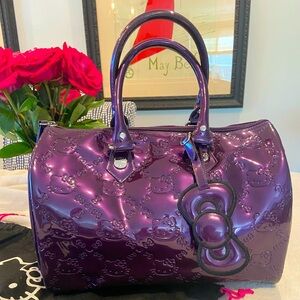 Hello Kitty Purple Shoulder Bag with Embossed Design